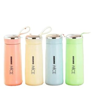 Nice 400ml Water Bottle | Leak-Proof Glass & Plastic Travel Flask for Hot & Cold Drinks | Durable